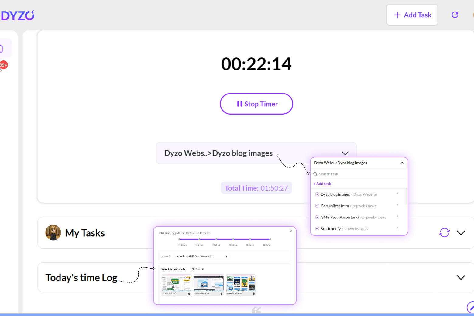 Dyzo Desktop Timer Guide: Track Time, Tasks & Screenshots
