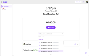 List of assigned tasks and new task can also be added