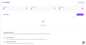 Click on the button to generate API Key