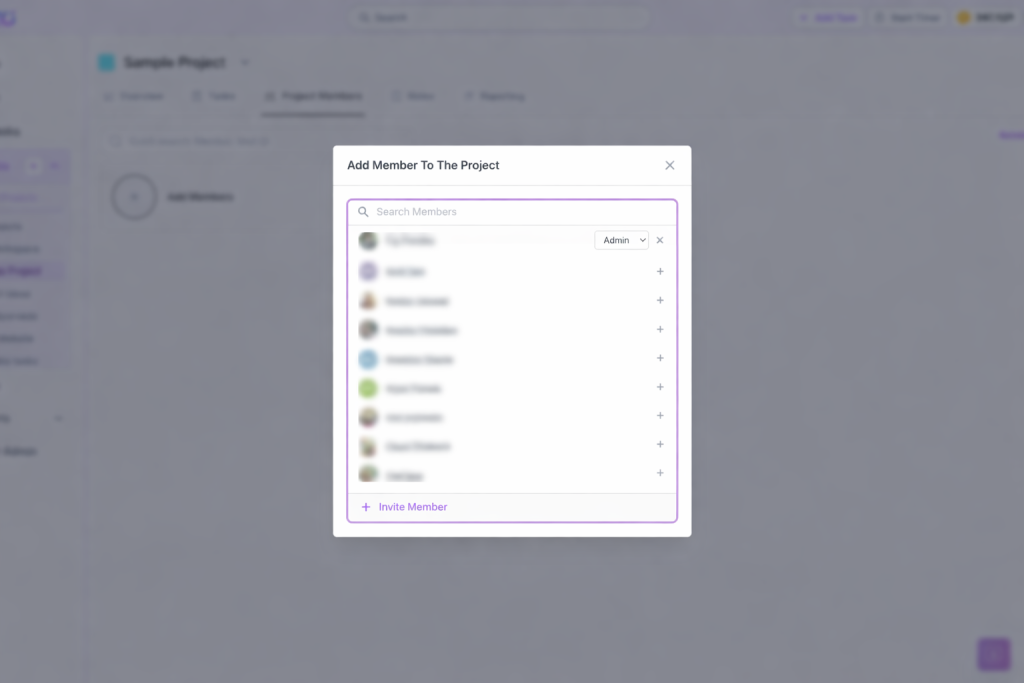 Add Member to Project Dialog